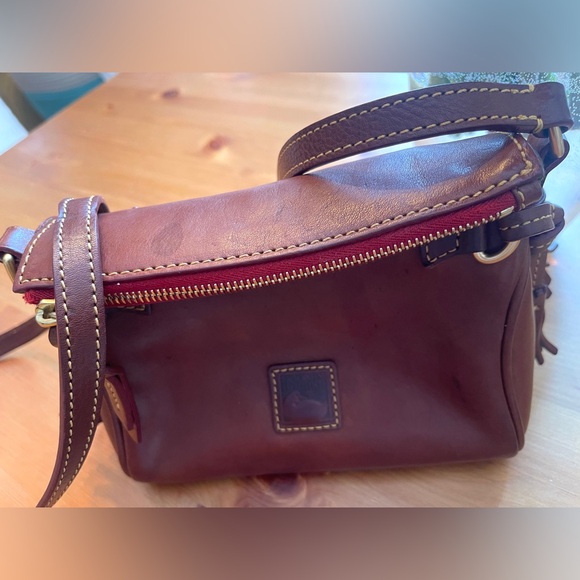 Dooney & Bourke Handbags - Dooney & Bourke Mini Dark Brown Florentine Leather Crossbody